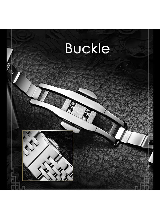 تيفيز ساعة يد بعقارب وسوار من الإستانلس ستيل للرجال - Image 5