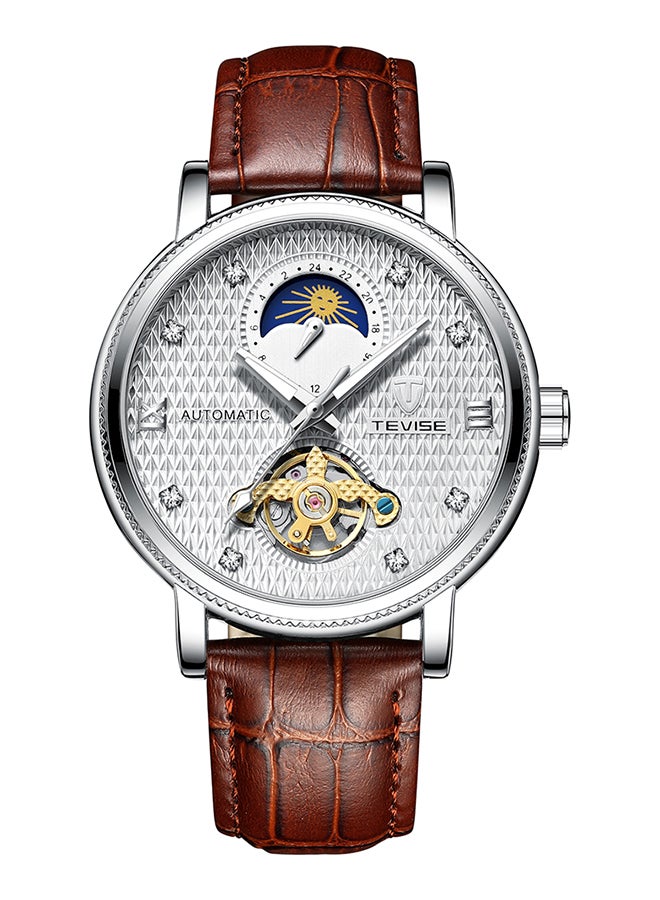 Tevise Men's Leather Band Chronograph Wrist Watch - Image 1