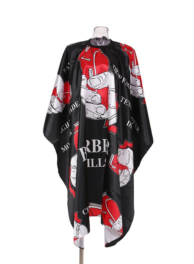 Generic Waterproof Hairdressing Gown Cape Black/Red/White  - Image 1