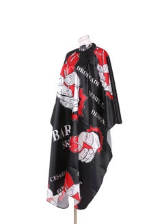 Generic Waterproof Hairdressing Gown Cape Black/Red/White  - Image 2