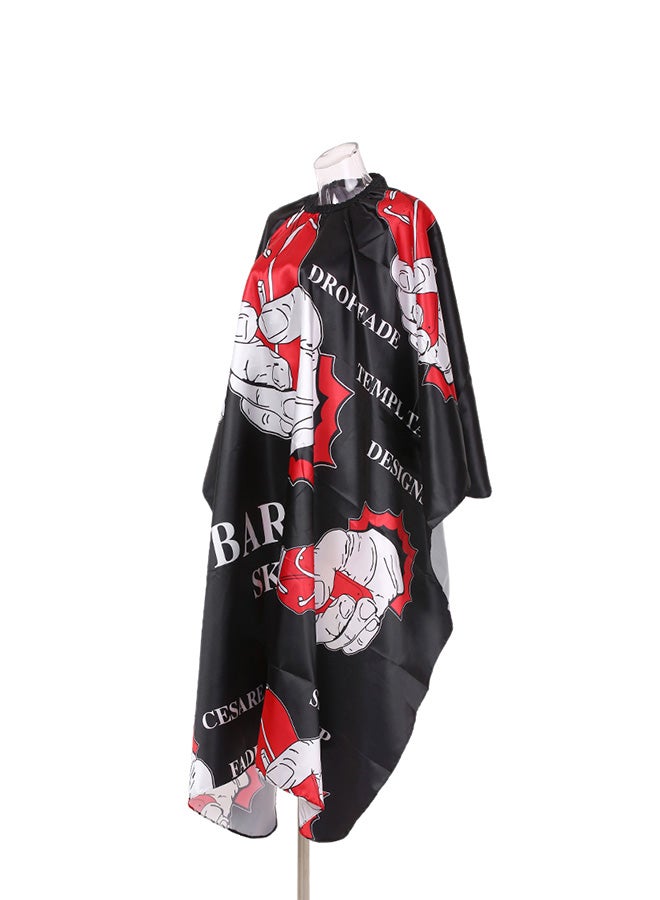 Generic Waterproof Hairdressing Gown Cape Black/Red/White  - Image 2