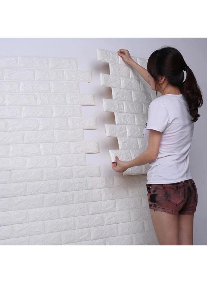 Generic 3D Stereoscopic Foam Self Adhesive Wallpaper White 70x77cm  - Image 1