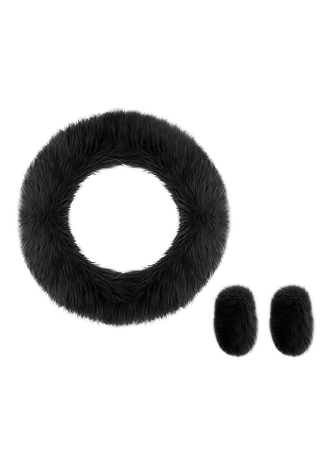 Generic 3-Piece Winter Super Warm Steering Wheel Handbrake Shift Knob Cover  - Image 1