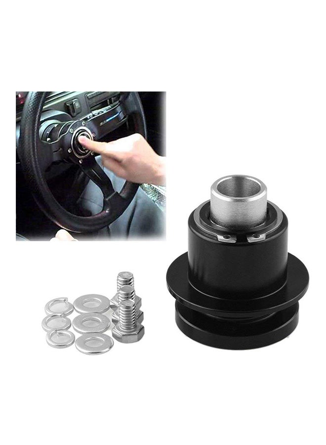 Generic 360 Steering Wheel Aluminum Black 3 Hole - Image 2