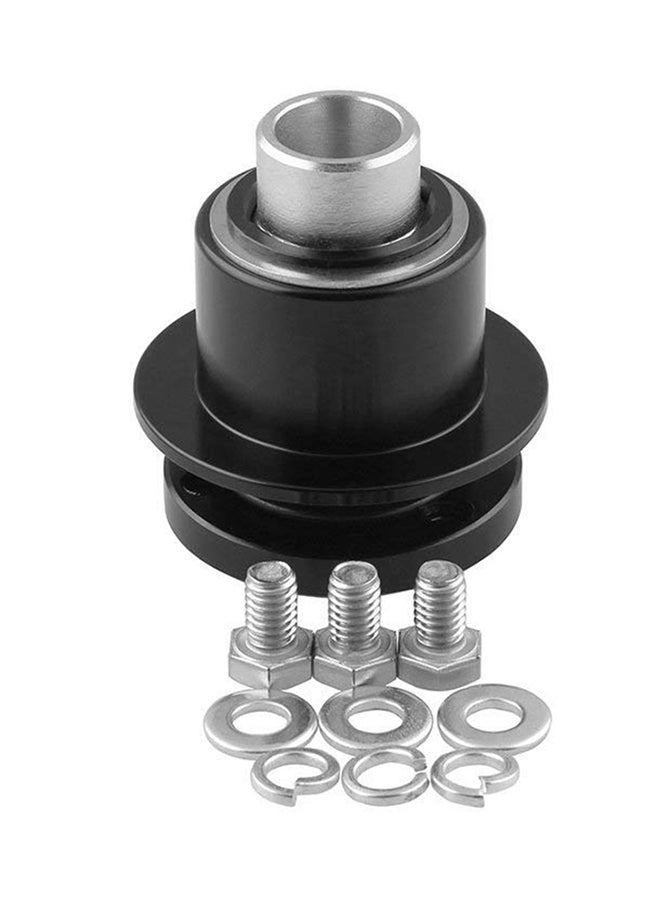 Generic 360 Steering Wheel Aluminum Black 3 Hole - Image 1