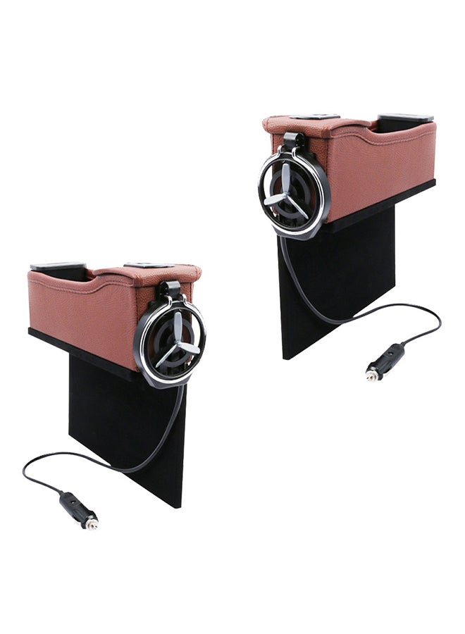 Multifunction Double USB Port Leather Catcher Box - Image 1