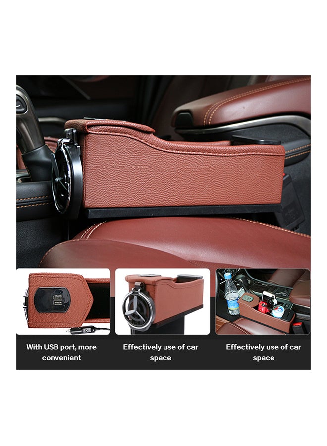Multifunction Double USB Port Leather Catcher Box - Image 2