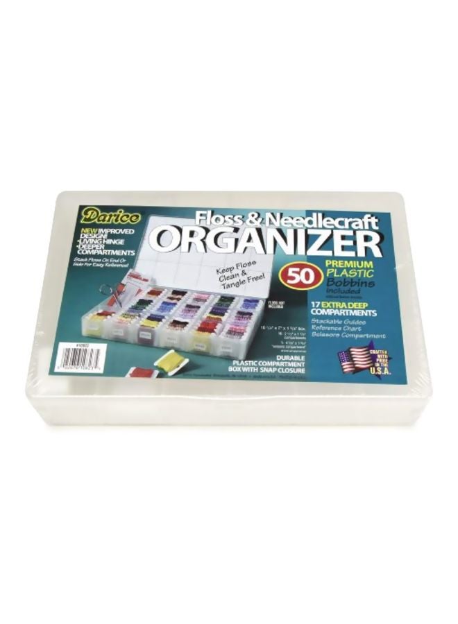 داريس طقم حافظة تنظيم الخيوط وأدوات الحياكة شفاف 10.25x7x1.625بوصة - Image 2