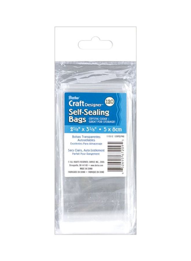 120-Piece Plastic Self Sealing Bags Clear 5x8cm