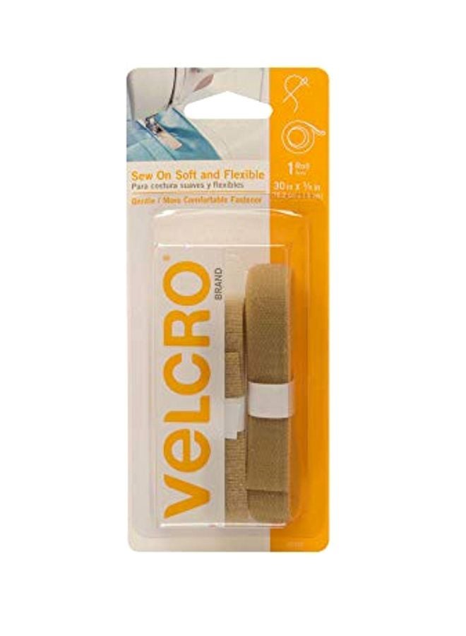 VELCRO Brand Sew On Soft And Flexible Tape Beige 72.2x1.5cm  - Image 1