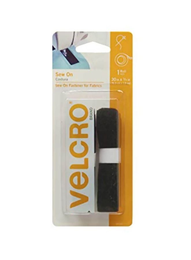 VELCRO Brand Sew On Fabric Fastener Black 30x0.75inch - Image 1