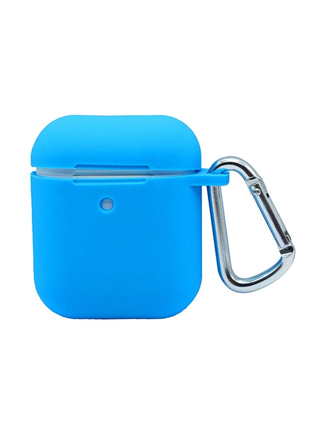 Silicone Charging Case With Hang Pouch For Apple AirPods Blue