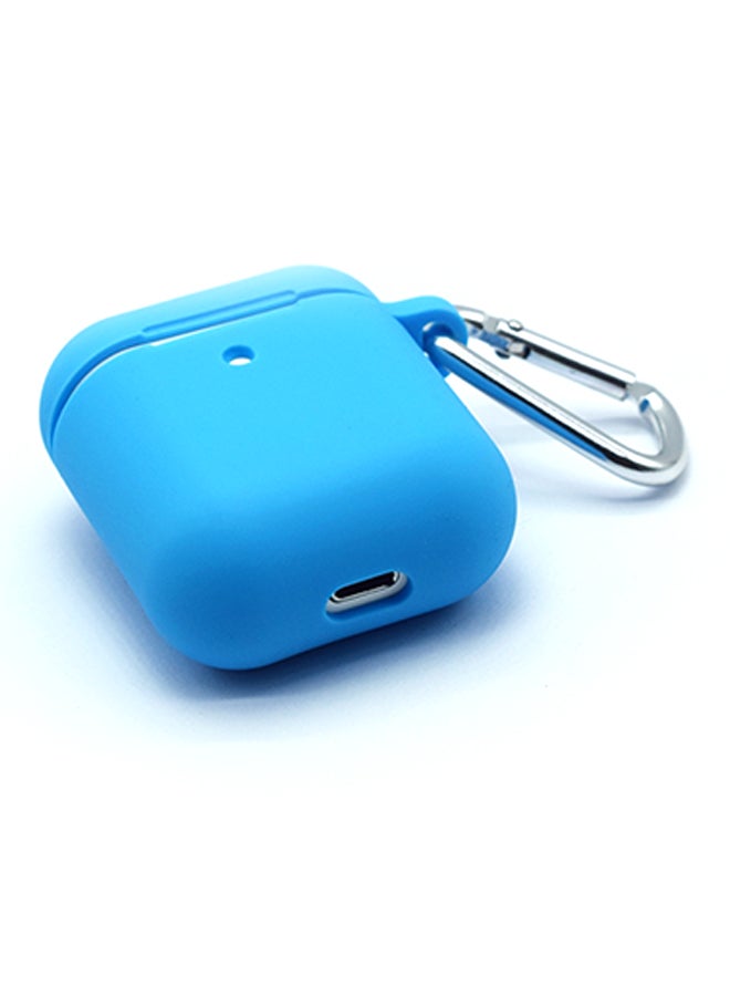 Silicone Charging Case With Hang Pouch For Apple AirPods Blue