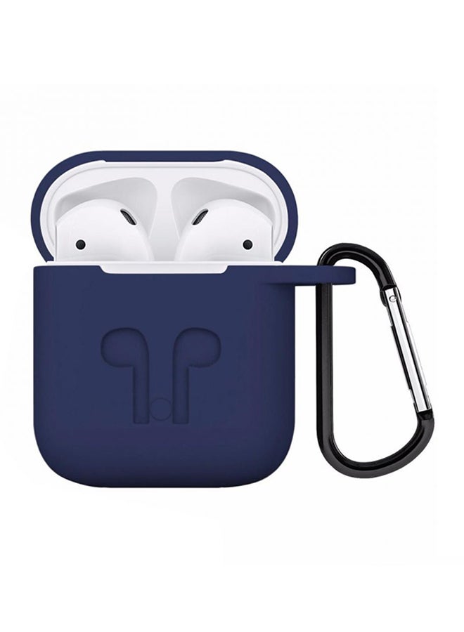 Soft Silicone Case Cover For Apple AirPods Dark Blue  - Image 1