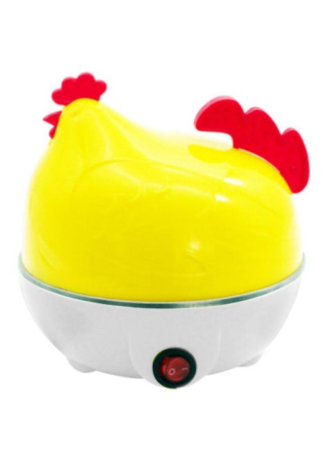 Electric Chicken Shape 7 Holes Egg Boiler Steamer Yellow/Silver 16 x 16 x 15.8cm
