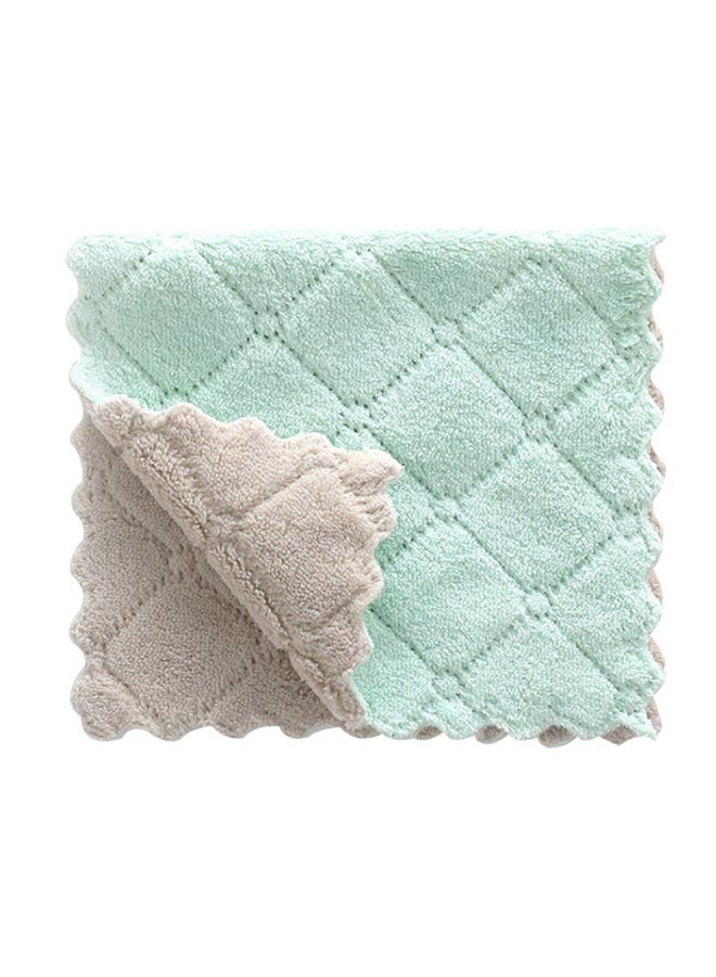 Bluelans - 5-Piece Water Absorbent Washing Dish Towel Rag Grey/Green 27.5 x 16cm - Image 1