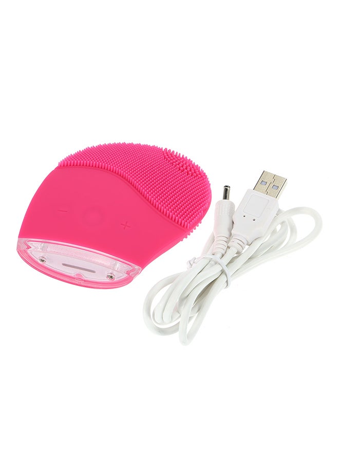 Facial Cleansing Brush Sonic Face Cleanser And Massager Brush Rose Red - Image 1