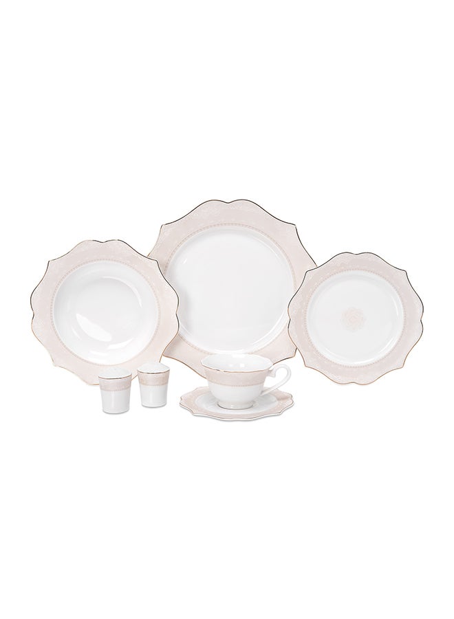 لا ميسا طقم أدوات مائدة مصنوعة من الخزف مكون من 32 قطعة أبيض/ذهبي - Image 1