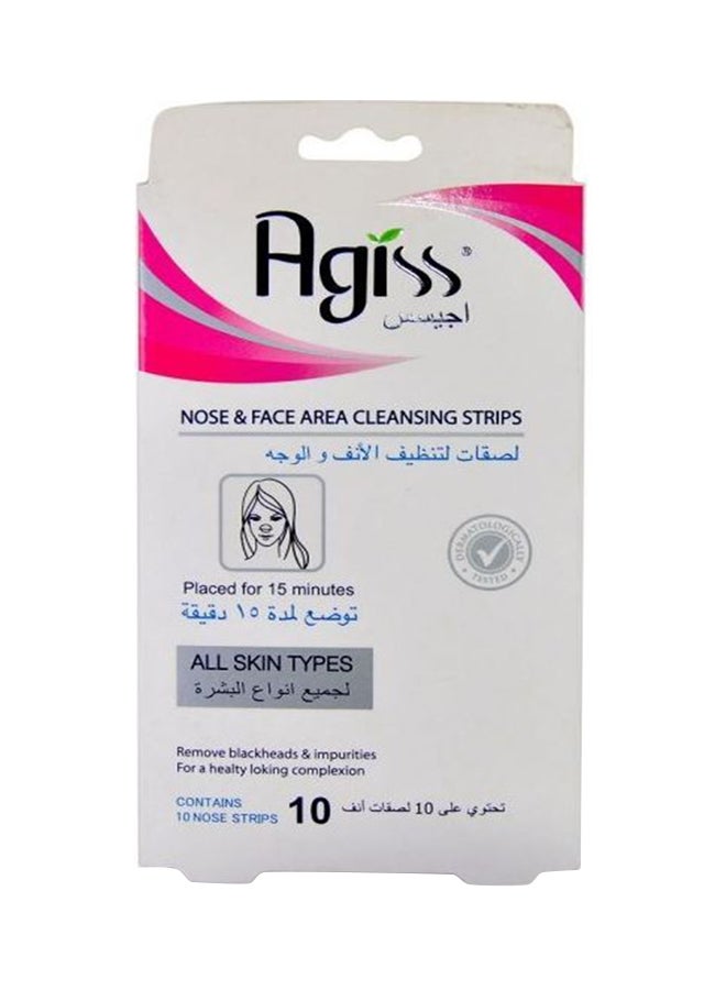 طقم مكون من 10 شرائط لتنظيف الأنف والوجه 100غم