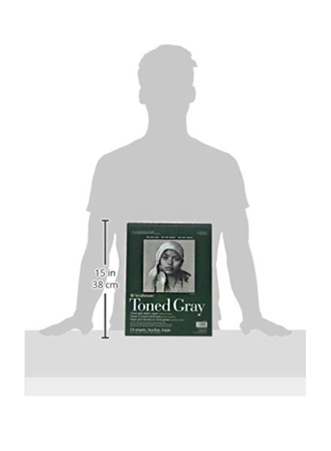 Strathmore 24-Sheet Toned Grey Sketch Pad Green/Grey - Image 2