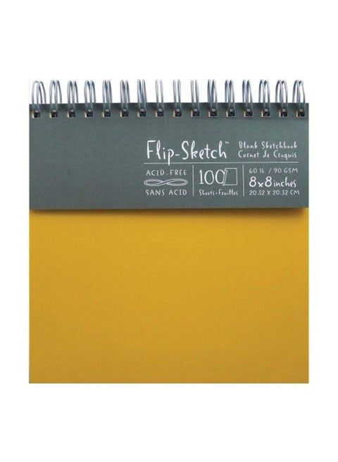 Flip Sketch Wire Bound Blank Sketchbook Yellow