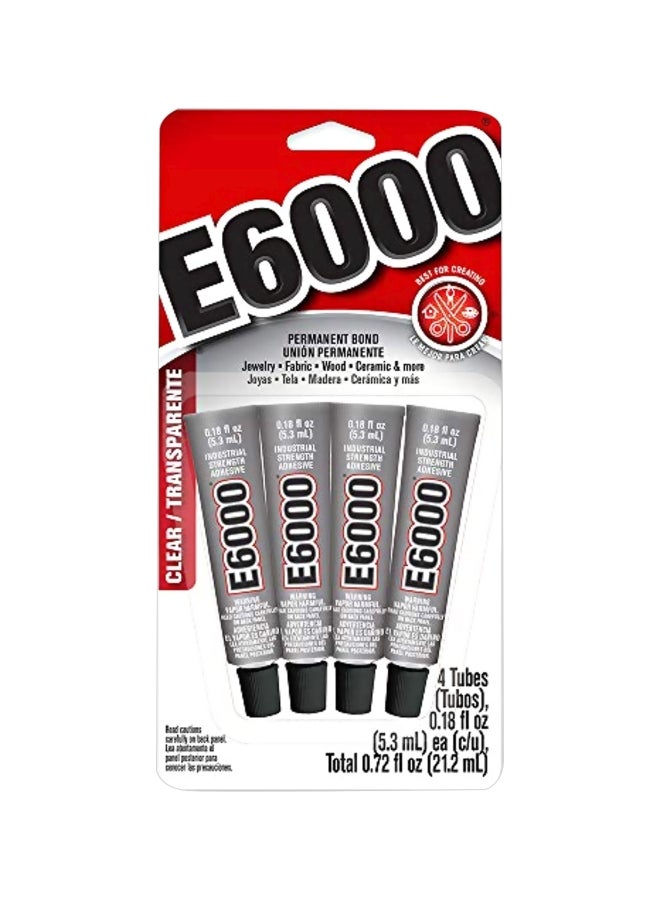 E6000 4-Piece Permanent Bond Adhesive Set Clear - Image 1