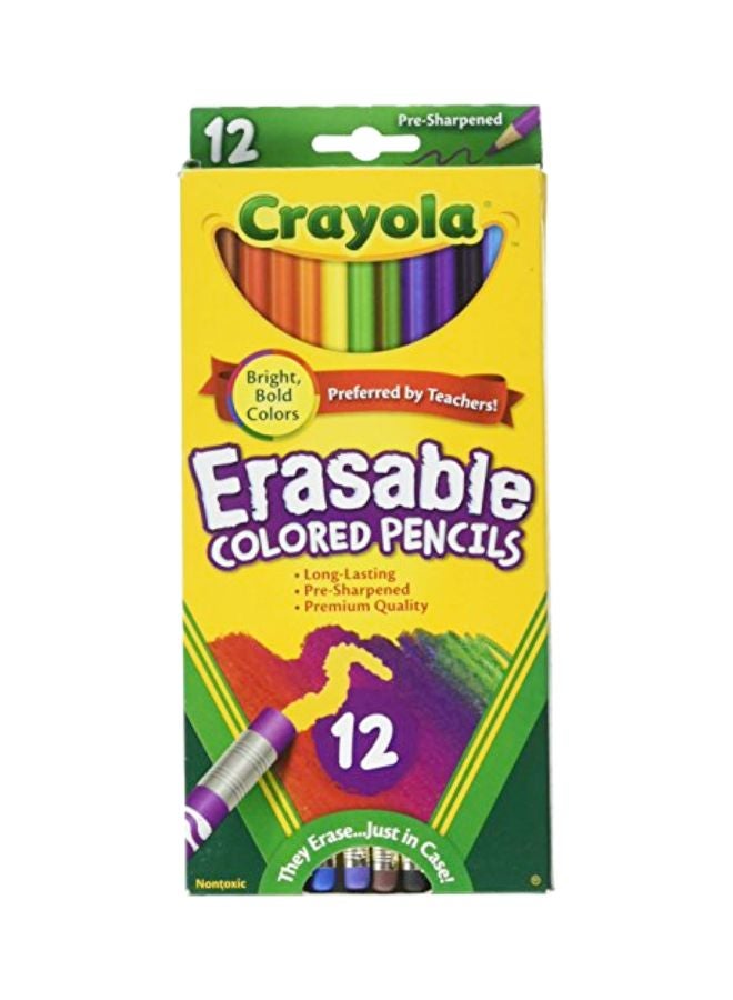 كرايولا أقلام تلوين خشبية قابلة للمسح من 12 قطعة أحمر / أزرق / أصفر - Image 1