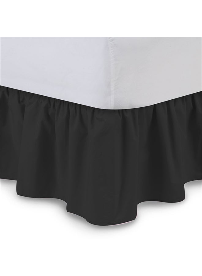 Generic - Wrap Around Queen Dust Ruffle Bed Skirt Polyester Black - Image 1