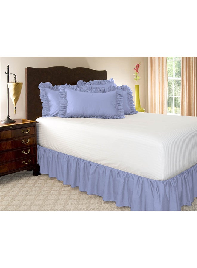 Easy Fit Ruffle Bed Skirt Polyester Blue A:150x200+38cmcm - Image 1