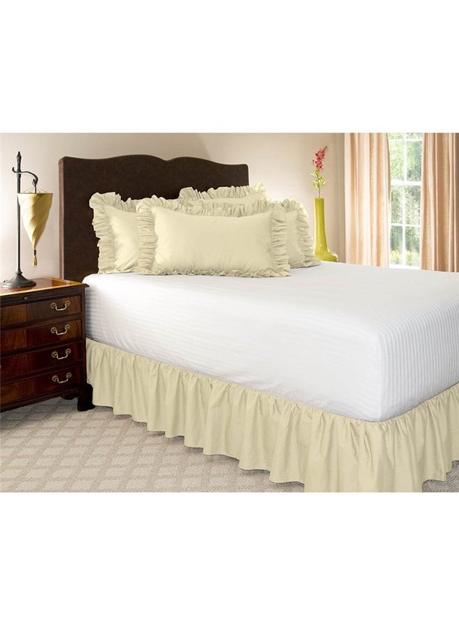 Easy Fit Ruffle Bed Skirt polyester Beige A:150x200+38cmcm - Image 1