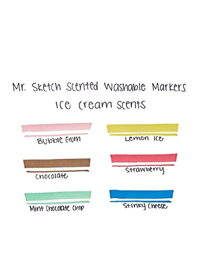 مستر.سكيتش طقم أقلام ماركر مائية قابلة للغسل مكون من 6 قطع أصفر/أحمر/أزرق - Image 4