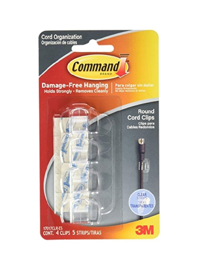 كوماند طقم مشابك دائرية لتثبيت الأسلاك والأشرطة، 4 قطع شفاف - Image 1