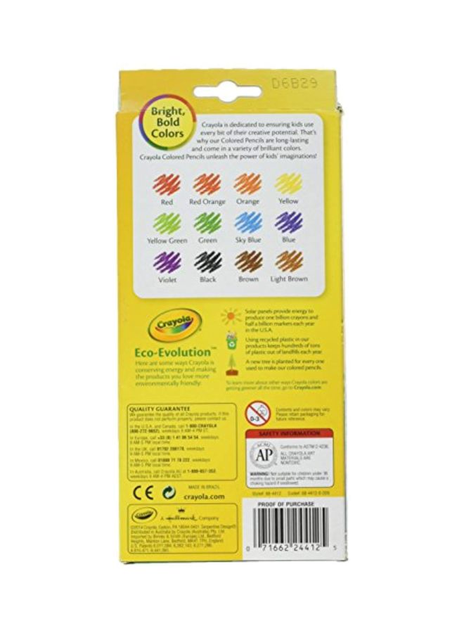 كرايولا أقلام تلوين خشبية قابلة للمسح من 12 قطعة أحمر / أزرق / أصفر - Image 2