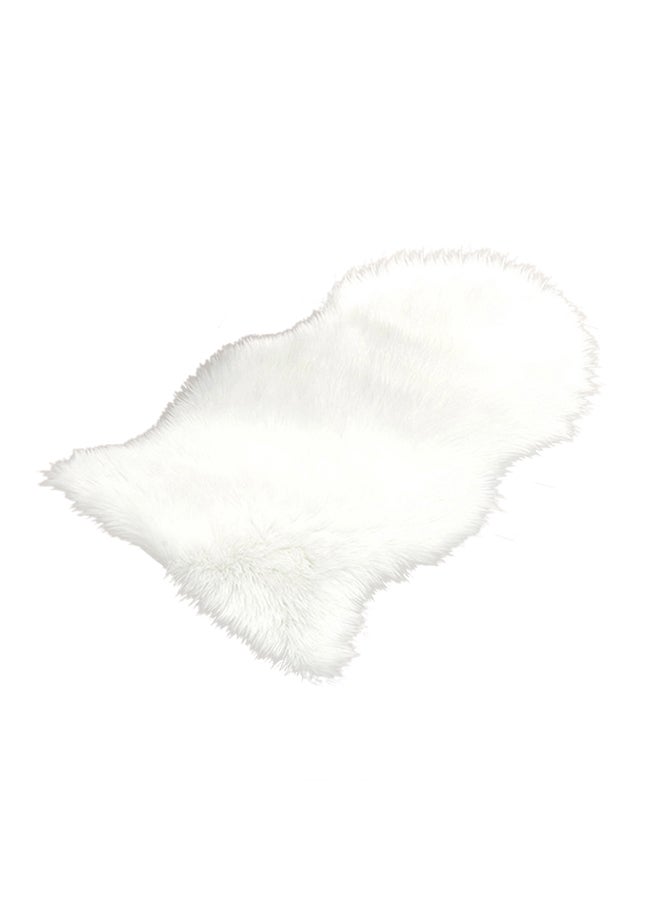 سجادة من صوف صناعي طويل أبيض 30x30سم - Image 1