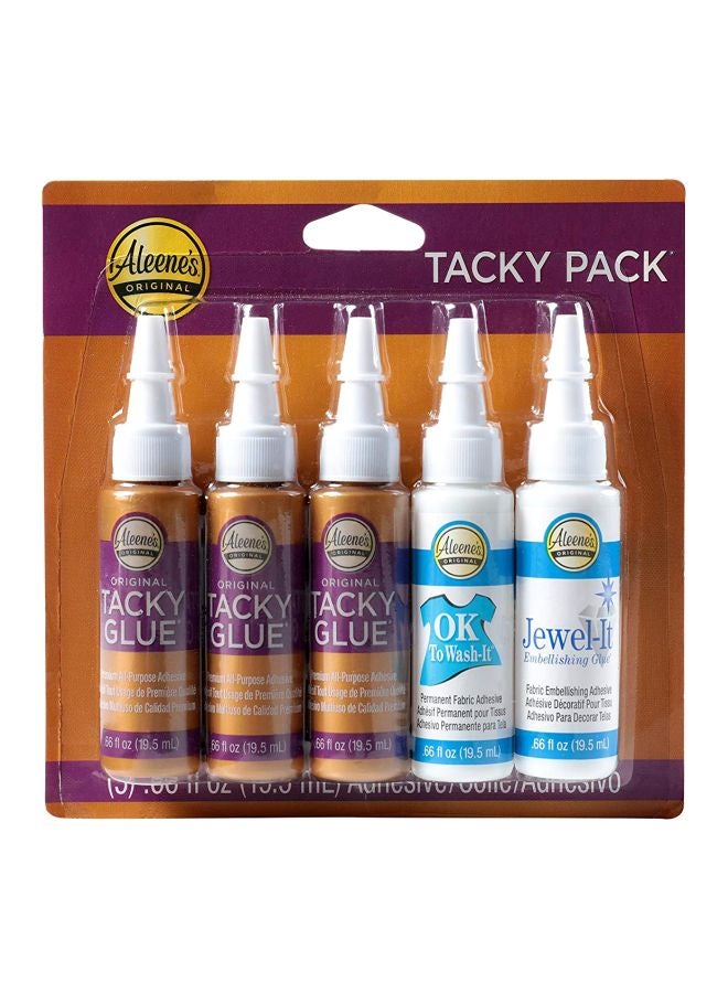 Aleene's 5-Piece Mini Tacky Pack Glue Clear 