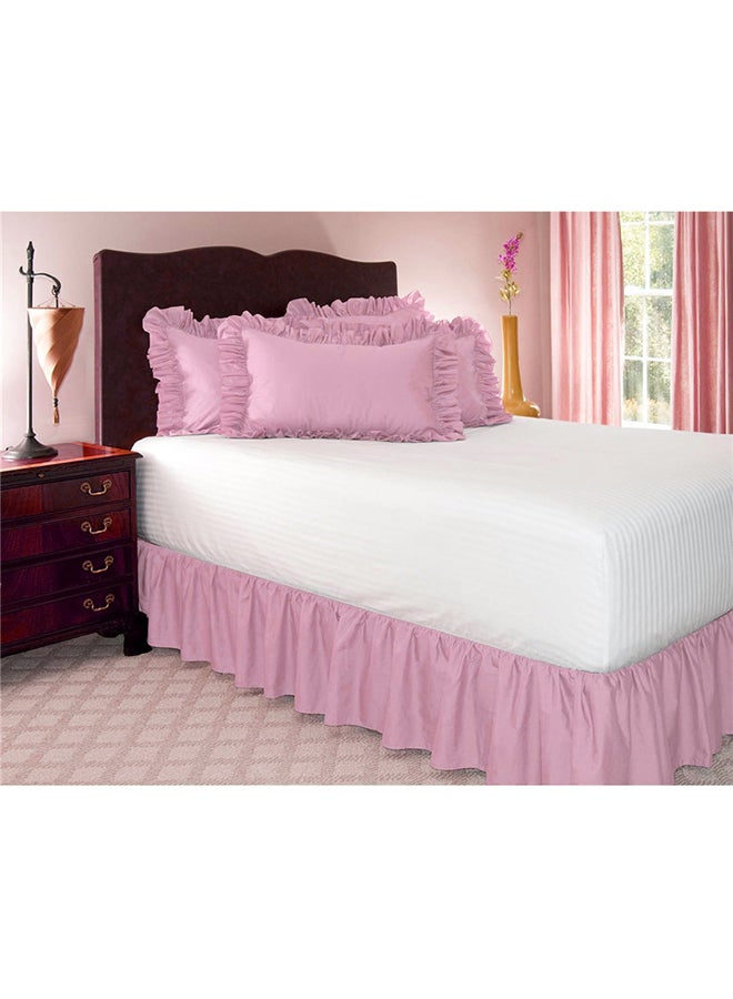 Easy Fit Bed Skirt polyester Pink A:150x200+38cmcm - Image 1