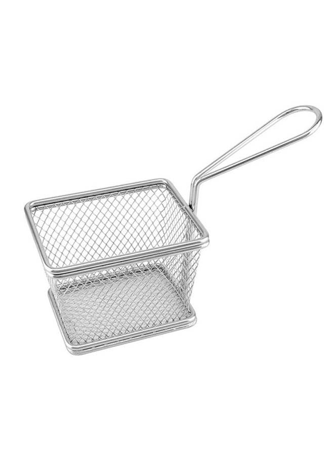 SOWUGI French Fries Snack Holder Basket Silver 10x8x7.5cm