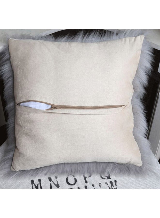 Faux Fur Throw Pillow Case Without Pillow Inner Grey 20x20cm - Image 2