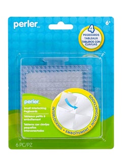 Perler 4-Piece Beads Crafts Connectable Pegboards Clear 