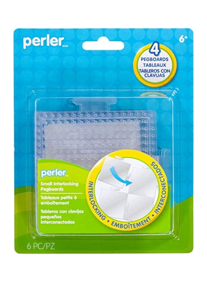 Perler 4-Piece Beads Crafts Connectable Pegboards Clear