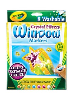 8-Piece Crystal Effects Window Markers Pink/Green/Yellow