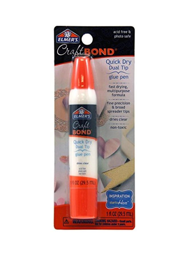 إلمرز قلم صمغ كرافت بوند بطرف مزدوج سريع الجفاف 92.5 مل شفاف
