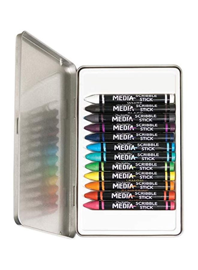 Ranger 12-Piece Dina Wakley Media Scribble Sticks Pink/Yellow/Green - Image 2