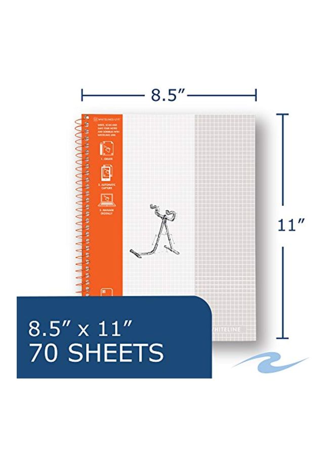 WhiteLines - 70-Sheet Graph Paper Notebook White - Image 1