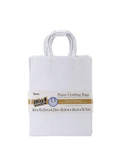 Darice 13-Piece Value Pack Paper Bag Set 4.25x8x10.25 inch White  - Image 2