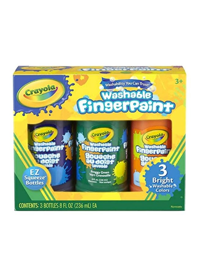 Crayola 3-Piece Washable Finger Paint Green/Orange/Purple - Image 1