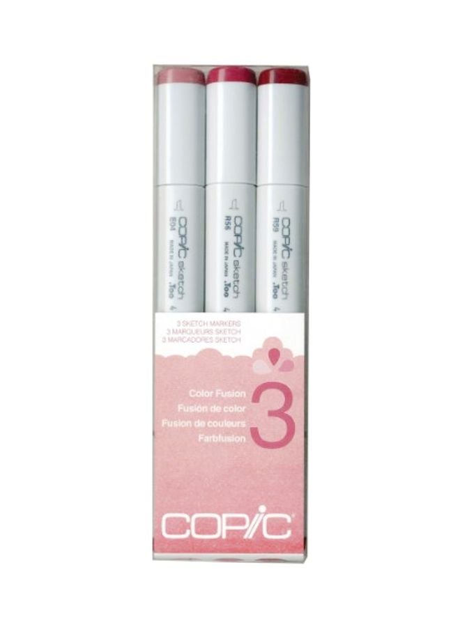 Copic Marker - 3-Piece Sketch Color Fusion Permanent Marker White/Red - Image 1