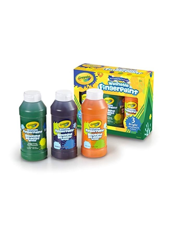 Crayola 3-Piece Washable Finger Paint Green/Orange/Purple - Image 2