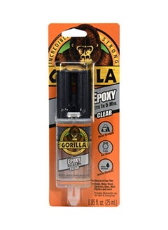 2 Part Epoxy, 5 Minute Set, .85 Ounce Syringe, (Pack of 1) Clear