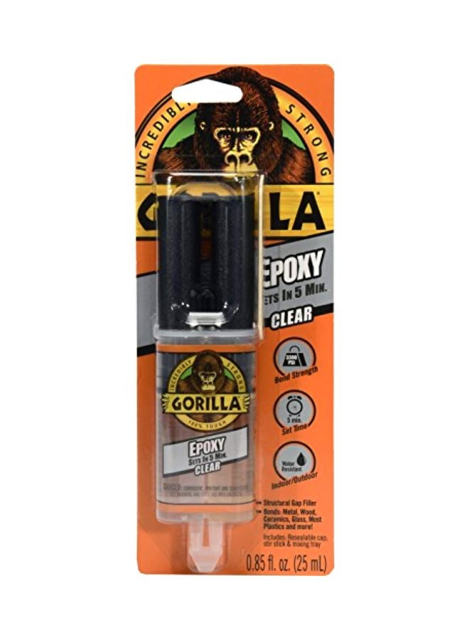 Gorilla - 2 Part Epoxy, 5 Minute Set, .85 Ounce Syringe, (Pack of 1) Clear - Image 1